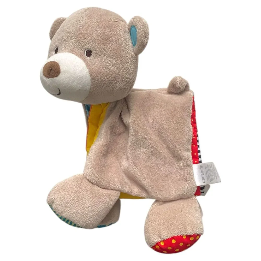 Carters ABC Plush Book Bear Crinkle Fabric Rattle Baby Infant Toy Lovie Plushie